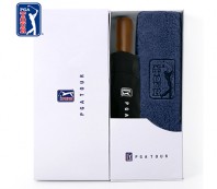 PGA 3단완전자동 빈티지우드+190g 코마사 호텔타올 세트