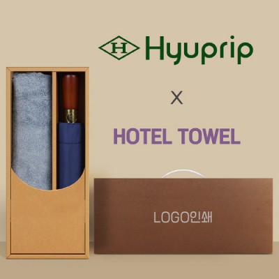 협립 3단70엔티크 고밀도 완전자동우산 +코마40수180호텔타월-세트