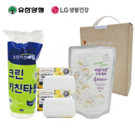 스위트홈세트8호 (크린키친타올+LG온더바디비누2개+유한양행주방세제)4종(손잡이고급케이스)