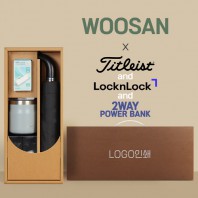 가르시아 3단 60 레자곡자 완전자동우산 +배터리+락앤락 메트로머그+타이틀리스트 골프공 6구-세트
