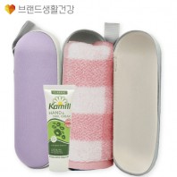 브생건931호 2종 파우치세트(카밀 핸드크림+핑크 모달 핸드고리타올)