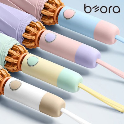 BOR 무지 인쇄우산 캔디팝 거꾸로 컬러암막 3단 자동 양우산