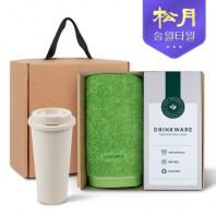 송월타올 리빙 기프트세트 13 컬러풀 타올 170g * 1P + 커피텀블러 630ml 1P