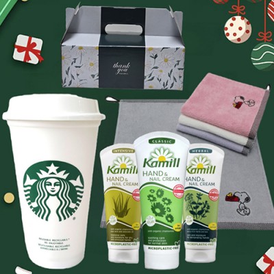 카밀핸드크림100ml+스타벅스 텀블러 컵+송월 스누피핸드 타올세트