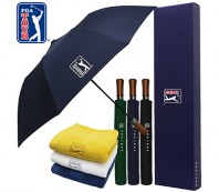 PGA 2단자동 빈티지우드+170g 면사타올 세트