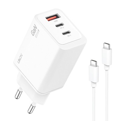 LAAON 65W 3포트 GaN 초고속 충전기 CtoC 케이블 포함 ITB-GAN65W