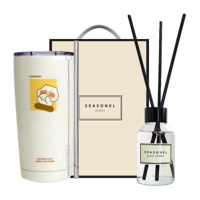 시즈넬 선물세트 카카오 춘식이 빨대 텀블러+디퓨저 100ml 플레인