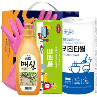 고무장갑32cm 참그린매실300용기 크린백 키친타올(4종)중