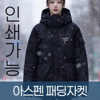 아스펜 패딩자켓 주문제작 전사인쇄