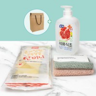 참그린 프리미업 친향환 세제 락앤락 수세미 2매 주방3종세트