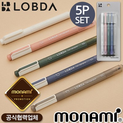 모나미 롭다 트윈형광펜5P세트