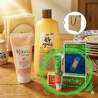 트리오 주방세제500ml  마데카솔연고 방수밴드 4종세트