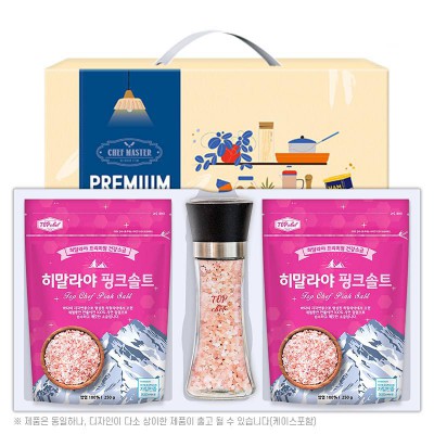 탑셰프 스텐롱핑크솔트그라인더 핑크솔트250리필2P(3종)트레이
