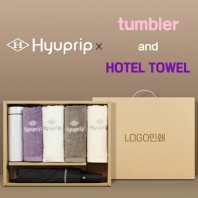 협립 3단 60 슈퍼 거꾸로 완전자동우산 +협립호텔코마170타월4P+스마트온도계텀블러-세트