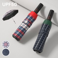 WE008 엘리펀트 3단 8K 포인트 바이어스 체크 UPF50 전자동 우산