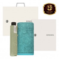 송월 타월 우산 2매 콤보세트 (솔리드 뱀부 + 송월3단베이직수동)