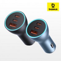 베이스어스 차량용 충전기 자동차 시거잭 차량 고속 충전 3포트 USB C타입 65W