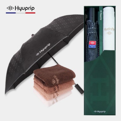 협립 2단 엠보 바이어스 자동우산 +협립40수호텔코마180타월-세트