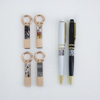 나빌레라 LED 자개스틱USB(8G~32G) 금장띠볼펜세트-전통문양