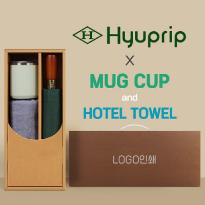 협립 3단70엔티크 고밀도 완전자동우산 +뱀부170세면타월+로하스머그컵-세트
