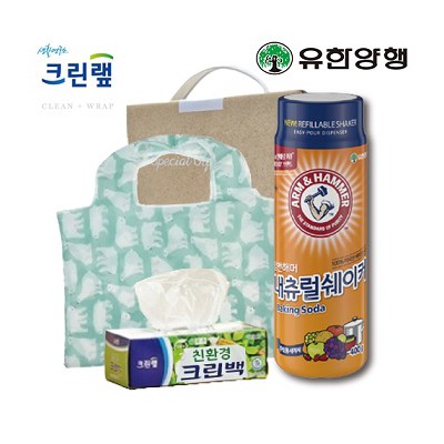 친환경스위트홈세트67호(암앤해머베이킹소다+크린랩크린백+특대형시장가방)