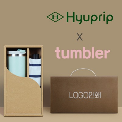 협립3단 스트라이프 수동우산 +킹덤 이중진공 핸들 텀블러-세트