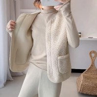 따뜻한 양털 뽀글이 조끼 지퍼형
