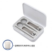 (0190176) 로페리아 손톱깎이4종세트【D/타입】스텐/마그네틱 케이스_광목파우치 복주머니 포함