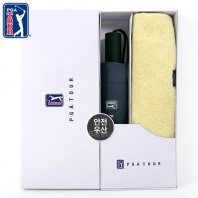 PGA 3단 완전자동 암막 세이프티 우양산+180g모달사타올세트