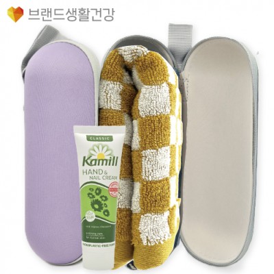 브생건901호 2종 파우치세트(카밀 핸드크림+뱀부선염 핸드고리수건타올)