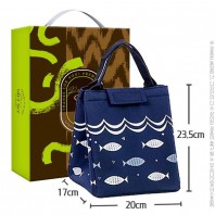 탑셰프 보냉도시락가방(밸크로형,남색)1P