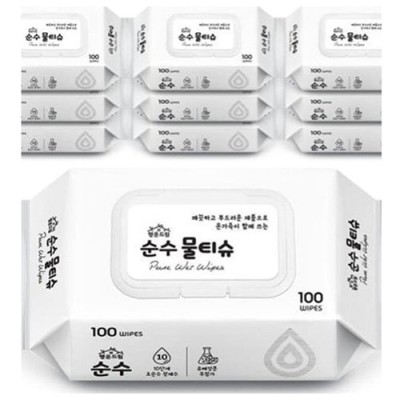 2566 숨 행운드림 순수 물티슈 캡형 100매 40g