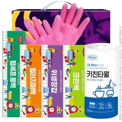 고무장갑32cm 롤백100매 크린백3종 키친타올(6종)대