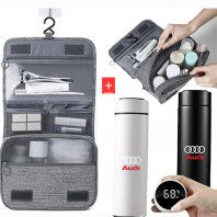 LED 온도계 텀블러 보온병 500ml+여행용 세면 파우치 캐리어 워시백