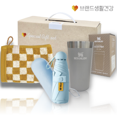 브생건 스탠리세트 260호(파인트컵 473ml+5단 UV암막우산+뱀부선염핸드타올)