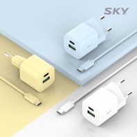 스카이 필 GaN30 30W 큐브 듀얼포트 PD PPS 어댑터+케이블 세