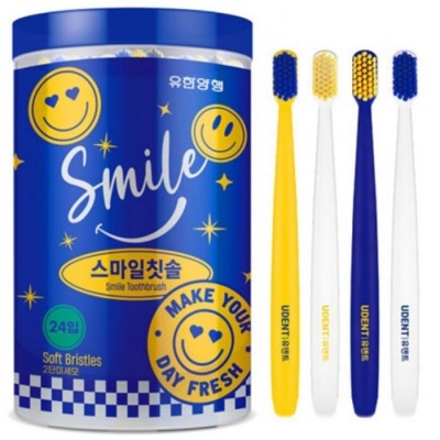 유한양행 유덴트 칫솔 24개입 원통케이스(유한덴탈케어)