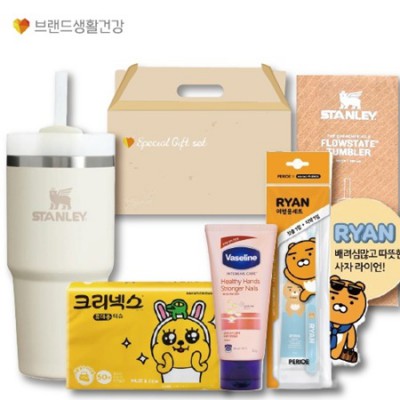 브생건57호(스탠리 퀜처591ml텀블러+크리넥스 카카오티슈+카카오 여행용 양치세트+바세린 핸드크림)