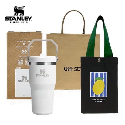 스탠리 텀블러 플립스트로591ml 화이트(파우치+쇼핑백포함)