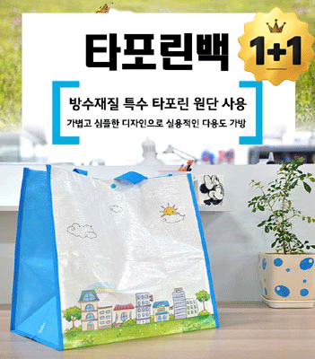 타포린 쇼핑백 40*25*40