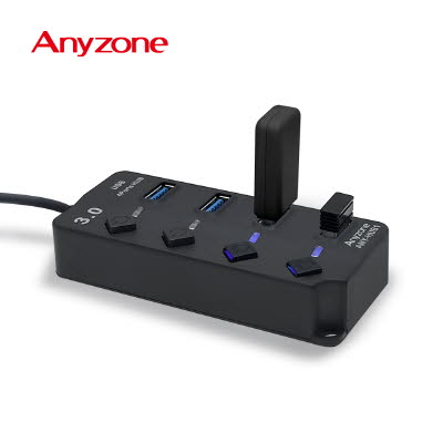 애니존 USB 3.0 무전원 개별스위치 USB 4PORT 허브 ANY-HUB1